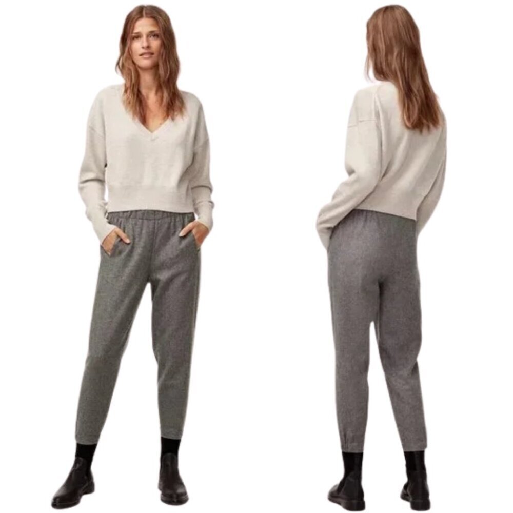 Aritzia Babaton Dexter Wool Cropped Trouser Dress Pants Women's XS Gray NWOT